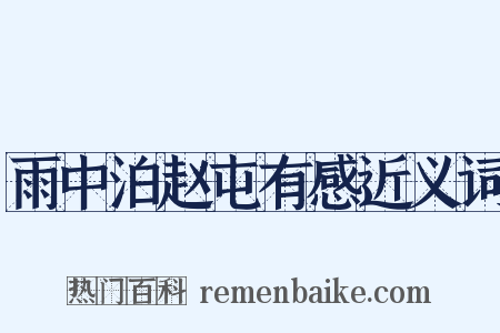 雨中泊赵屯有感近义词是什么意思的图片